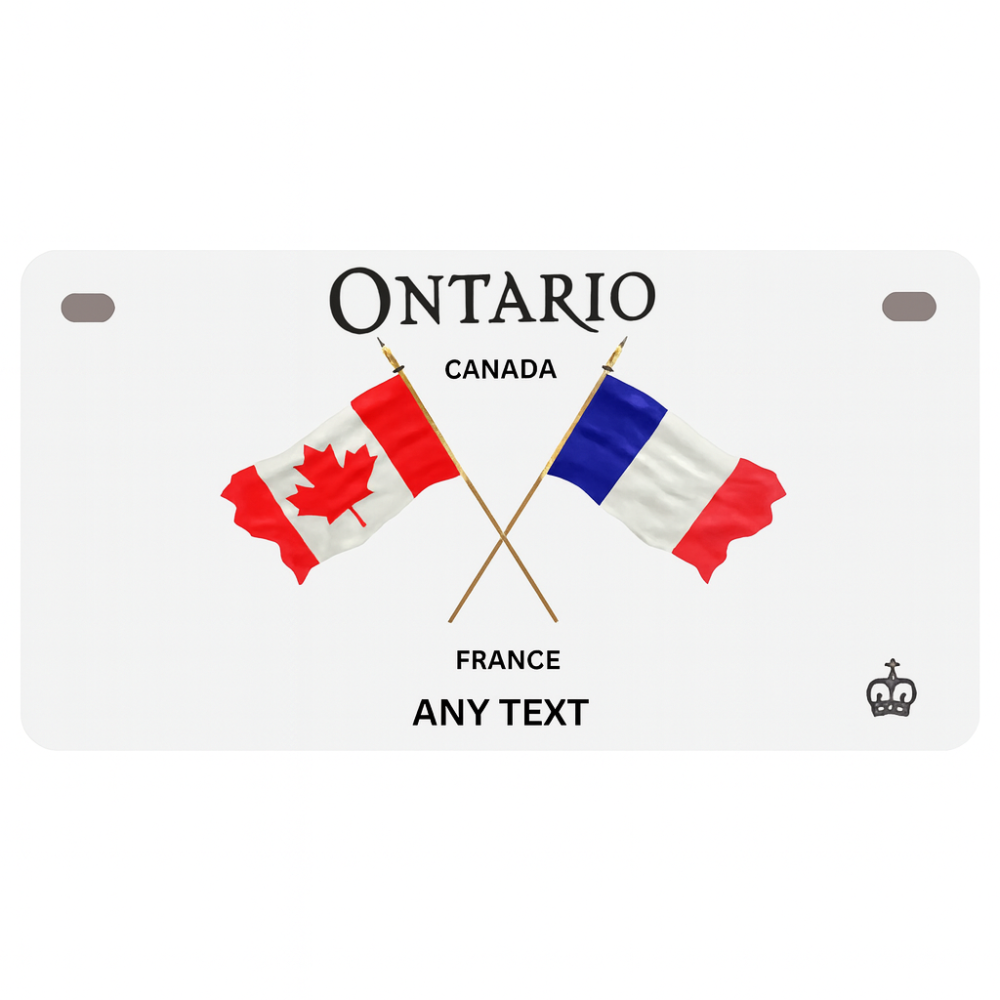 Canada & France flag (Any Text)