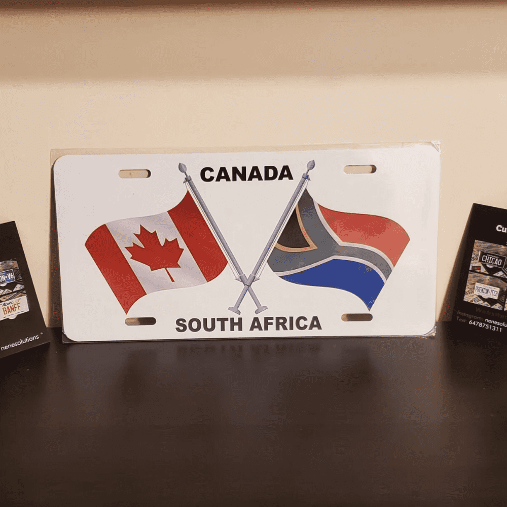 CANADA SOUTH AFRICA Flag Plate