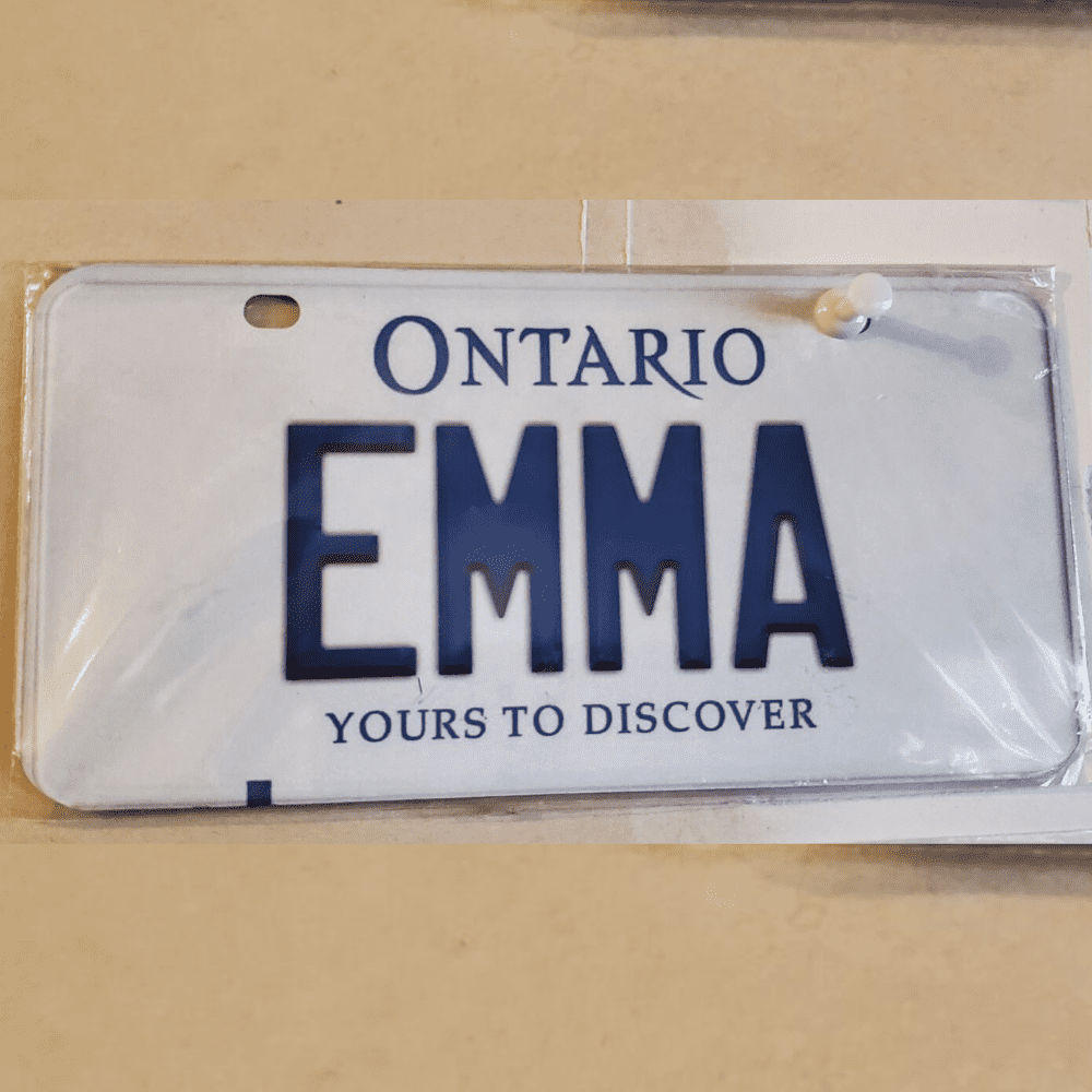 EMMA Ontario plate