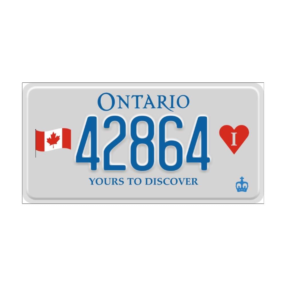 Ontario 42864 Canada flag plate